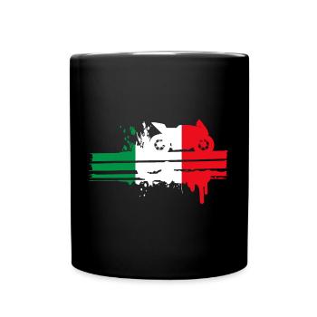 Motorrad Motorsport Italia Rennstreifen - Tasse einfarbig - Schwarz - Vorne