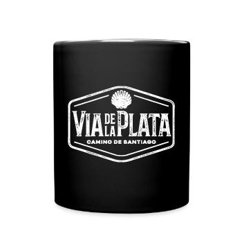 Via de la Plata Pilger-Stempel | Jakobsweg - Tasse einfarbig - Schwarz - Vorne
