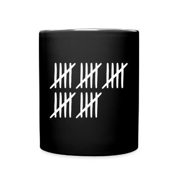 25. Geburtstag Strichliste 25 Jahre alt - Tasse einfarbig - Schwarz - Vorne