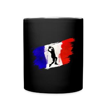Basketball Frankreich Flagge Team Fan - Tasse einfarbig - Schwarz - Vorne