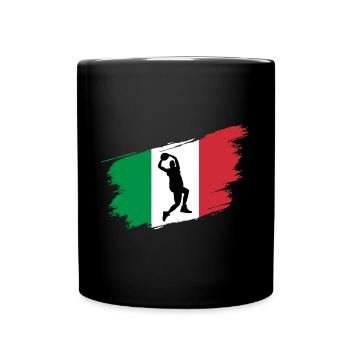Basketball Italien Flagge Team Fan - Tasse einfarbig - Schwarz - Vorne