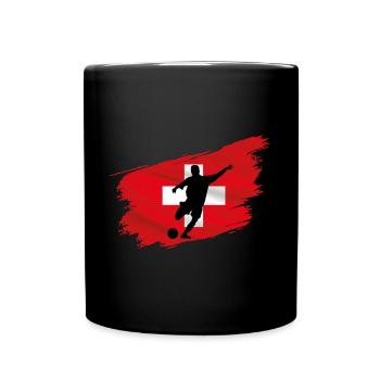 Fussball Schweiz Kicker Flagge Ballsport Team Fan - Tasse einfarbig - Schwarz - Vorne