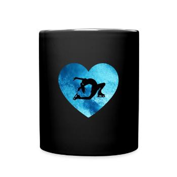 Figure Skating Heart Ice Dancer - Full Colour Mug - black - Front