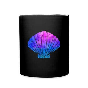 Pink Ocean Shell Beach Life - Full Colour Mug - black - Front