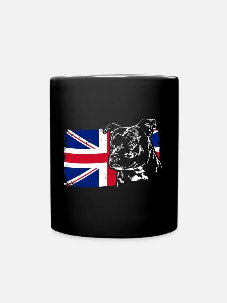 STAFFORDSHIRE BULL TERRIER Union Jack Wilsigns - Mug uni - noir