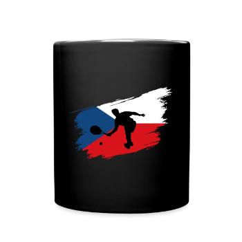 Tennis Tschechien Flagge Sport Fan - Tasse einfarbig - Schwarz - Vorne