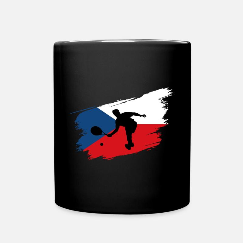 Tennis Tchéquie Drapeau Sport Fan - Mug uni - noir