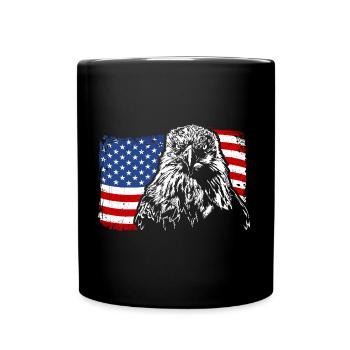 Aigle à tête blanche ADLER Amérique Drapeau Wilsigns - Mug uni - noir - Devant