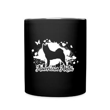 AMERICAN AKITA Hunde Hund Wilsigns - Tasse einfarbig - Schwarz - Vorne