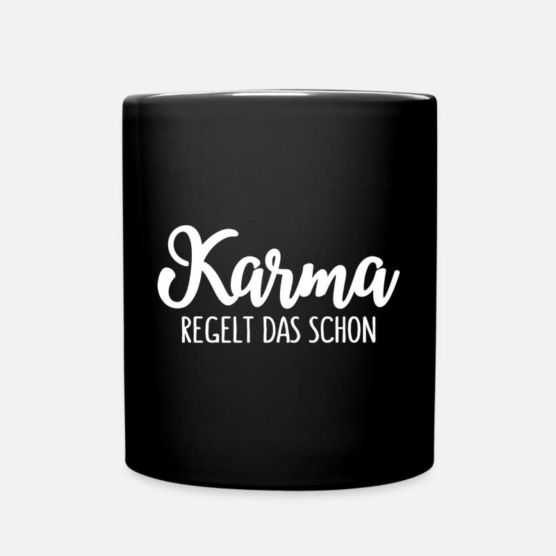 Karma Regelt Das Schon - Tasse einfarbig - Schwarz