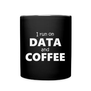 2577 I run on Data and Coffee - Tasse einfarbig - Schwarz - Vorne