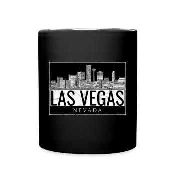 Las Vegas Skyline Schwarz Weiss - Tasse einfarbig - Schwarz - Vorne