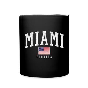 Miami Florida Vintage Flag - Full Colour Mug - black - Front