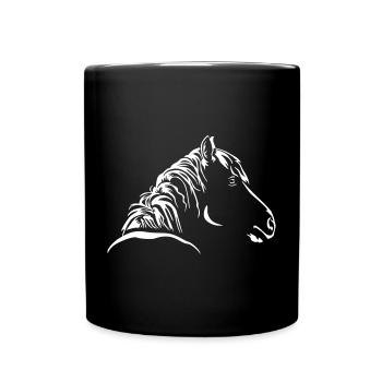 Pferd Kopf "Black Edition" - Tasse einfarbig - Schwarz - Vorne