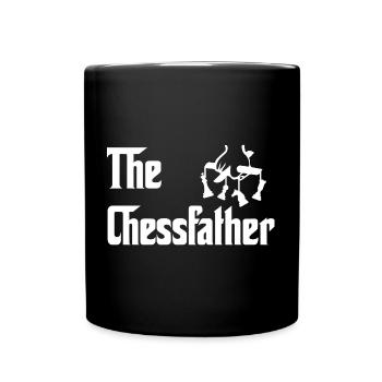 The Chessfather Schachspieler Dad - Tasse einfarbig - Schwarz - Vorne
