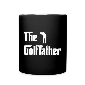 The Golffather Golfer Dad Golf Papa - Tasse einfarbig - Schwarz - Vorne