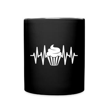 Cupcake Love Cake Heartbeat - Mug uni - noir - Devant