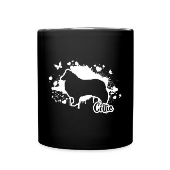 COLLIE Hunde Hund Hütehund Wilsigns - Tasse einfarbig - Schwarz - Vorne