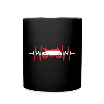 Moto Heartbeat Autriche Motorsport Love - Mug uni - noir - Devant