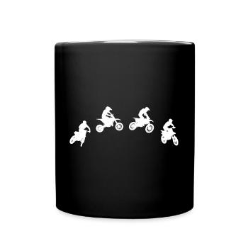 Moto Motorcross Dirtbike Silhouettes - Mug uni - noir - Devant