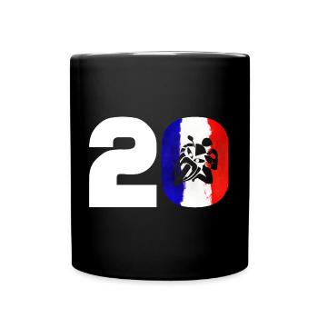 Moto Nummer 20 Frankreich Motorrad Motorsport - Tasse einfarbig - Schwarz - Vorne