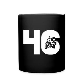 Motorsport Startnummer 46 Motorrad - Tasse einfarbig - Schwarz - Vorne