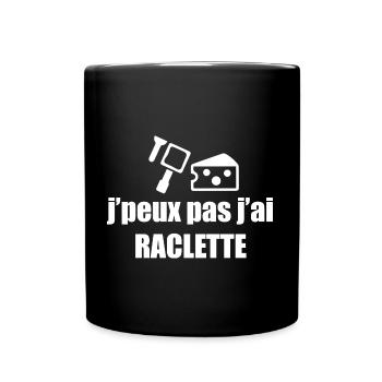 J'peux pas j'ai raclette - Mug uni - noir - Devant