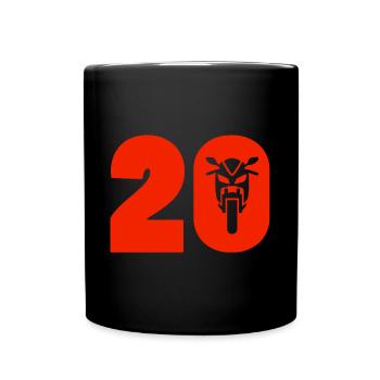 Motorcycle car number 20 - Full Colour Mug - black - Front