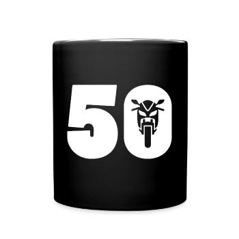Voiture moto numéro 50 - Mug uni - noir - Devant