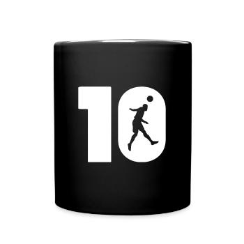 Maillot numéro 10 du joueur de football - Mug uni - noir - Devant