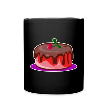 Torte Kuchen - Tasse einfarbig - Schwarz - Vorne