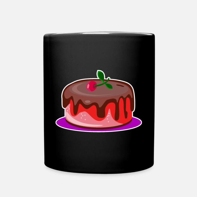 Torte Kuchen - Tasse einfarbig - Schwarz