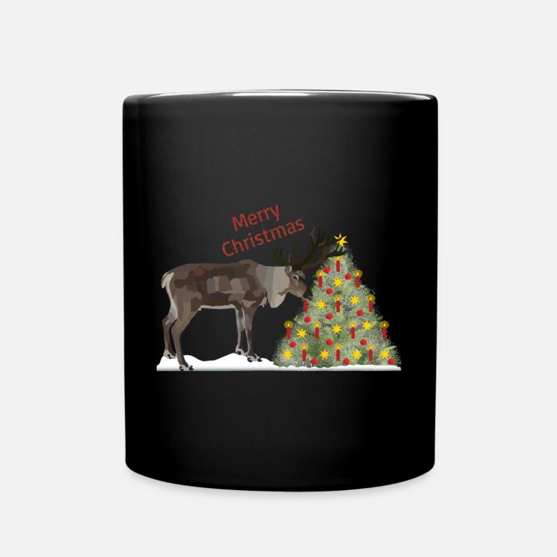 Fröhliche Weihnachen, Rainer Rentier! - Tasse einfarbig - Schwarz