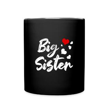 Big Sister Siblings Sweetheart - Full Colour Mug - black - Front