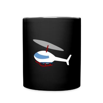 Hélicoptère blanc - Mug uni - noir - Devant