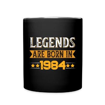 Legenden Seit 1984 Geburtstagsthema - Tasse einfarbig - Schwarz - Vorne