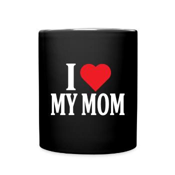 J’adore mon t-shirt maman design fête des mères - Mug uni - noir - Devant