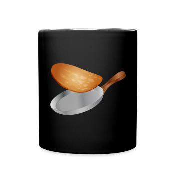 turn golden brown pancakes in the pan - Full Colour Mug - black - Front