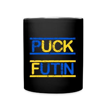 Ukraine Flag Coat of Arms Peace Peace. Against war! - Full Colour Mug - black - Front