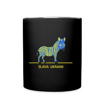 free ukraine slava ukraini stand with ukraine kiev - Full Colour Mug - black - Front