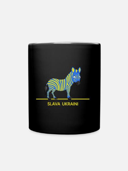 free ukraine slava ukraini stand with ukraine kiew - Tasse einfarbig - Schwarz