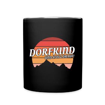 Dorfkind und stolz drauf Retro Geschenk Bestseller - Tasse einfarbig - Schwarz - Vorne