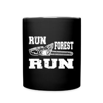 RUN FOREST RUN - Tasse einfarbig - Schwarz - Vorne