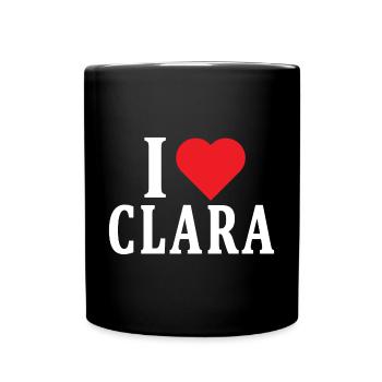 T-Shirt Ich liebe Clara T-Shirt Geschenkidee - Tasse einfarbig - Schwarz - Vorne