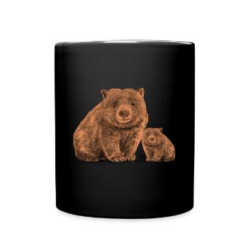 Womat with cute Baby - Full Colour Mug - black - Front