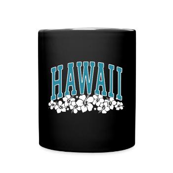 HAWAII - Hibiskus - Surfer - Sommer - Tasse einfarbig - Schwarz - Vorne