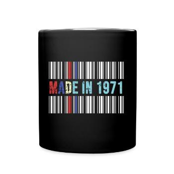1971 birthday 51 years 51st anniversary retro barcode - Full Colour Mug - black - Front