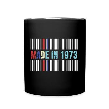 1973 birthday 49 years 49th anniversary retro barcode - Full Colour Mug - black - Front