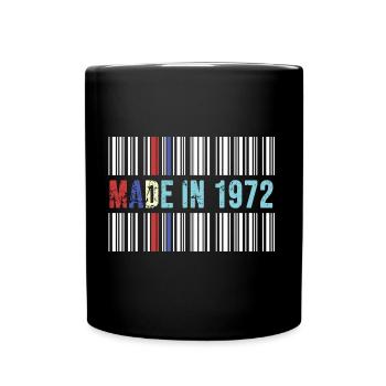 1972 geburtstag 50 jahre 50.jubiläum retro barcode - Tasse einfarbig - Schwarz - Vorne