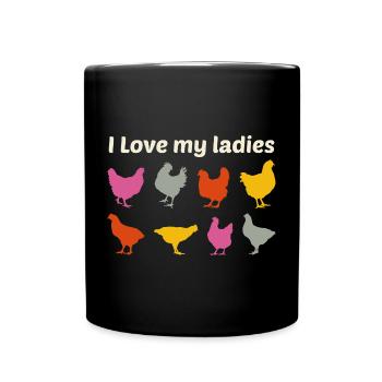 Hühnerliebhaber Geflügelzüchter Bauernhof Lustig - Tasse einfarbig - Schwarz - Vorne